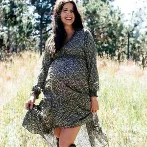 Hatch Collection Eloise Floral Prairie Maxi Cottagecore Dress Maternity Size S